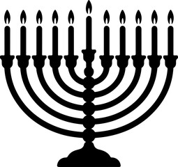 Menorah Candles silhouette vector illustration