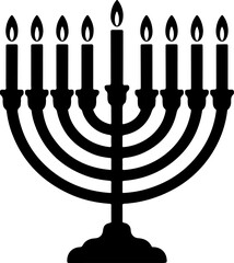 Menorah Candles silhouette vector illustration