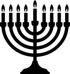 Menorah Candles silhouette vector illustration