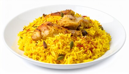 Plate Of Chicken Kabsa Rice Dish