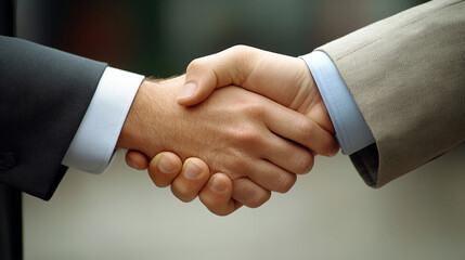 Two professionals sealing a deal with a handshake, symbolizing trust and partnership in a business agreement that fosters cooperation and mutual respect