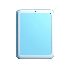 Light-blue tablet, white frame