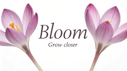 Beautiful Pink Flowers with Inspirational Text for Growth and Connection