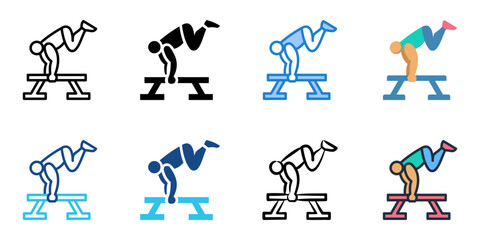 Resistance Training icon set multiple style collection 
