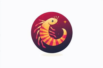 Scorpio Zodiac Sign Isolated On White Background. Horoscope. Scorpio Horoscope Symbol. Astrological Scorpio Design. Scorpio Sign Icon. Detailed Scorpio Zodiac Emblem Isolated. Astrology.