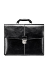 Black leather briefcase, top-handle style