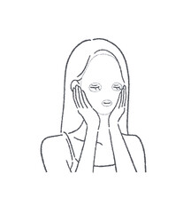 フェイスパックをつけている女性のイラスト素材