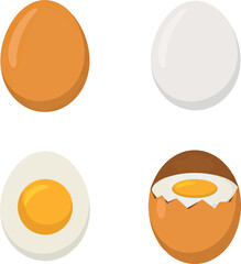 Fresh chicken eggs cooking food preparation ingredient organic breakfast meal vector