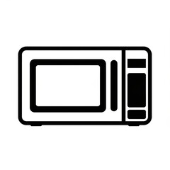 Modern kitchen appliance silhouette, a microwave oven design for quick meal preparation, perfect for cooking and reheating food in a sleek, contemporary style