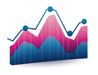 3D bar graph with fluctuating, colorful lines