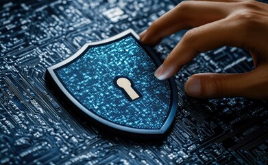 Hand places digital shield over circuit board