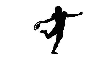 Silhouette of a football player throwing a football