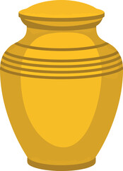 Elegant gold urn memorial keepsake funeral burial cremation vessel vector