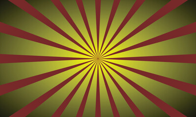 Abstract red and yellow sunburst radial rays background