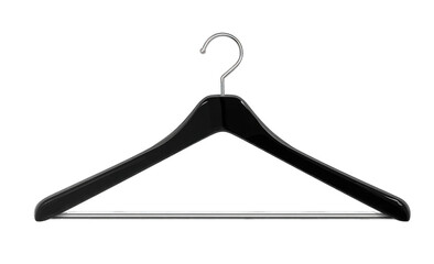 Black coat hanger with metal hook