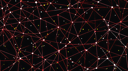 Abstract network pattern with interconnected nodes and lines on a dark background