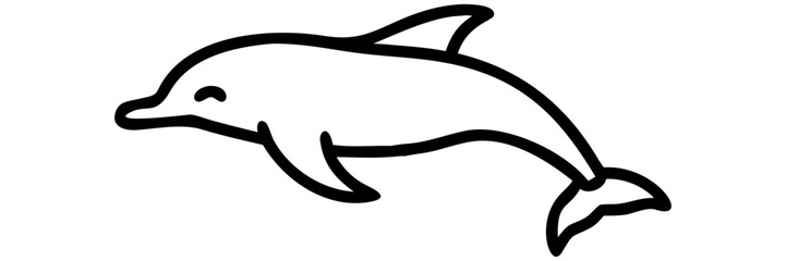 A vector illustration of a black silhouette dolphin
