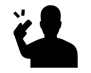 Silhouette of a businessman standing in a suit vector illustration