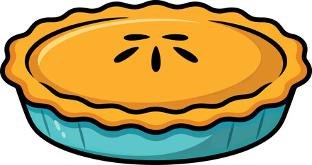 Freshly baked golden apple pie dessert delicious treat isolated vector