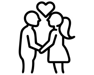 Silhouette vector illustration of a romantic couple in love