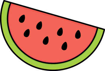 Vibrant watermelon slice summer fruit illustration vector