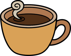 Steaming coffee cup cozy morning beverage warm drink illustration vector