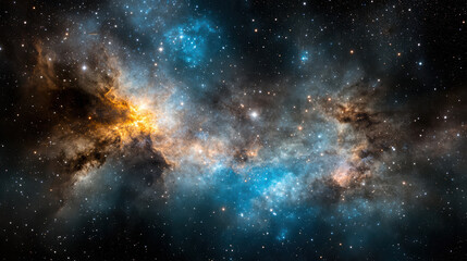 Colorful nebula clouds in galaxy filled with stars create stunning cosmic view