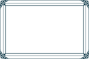 Elegant Blue Decorative Frame with Floral Ornaments. 946