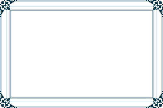 Elegant Blue Decorative Frame with Floral Ornaments. 946 - Powered by Adobe