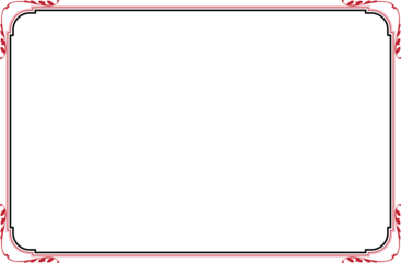 Elegant Red and Black Decorative Frame with Floral Ornaments. 955