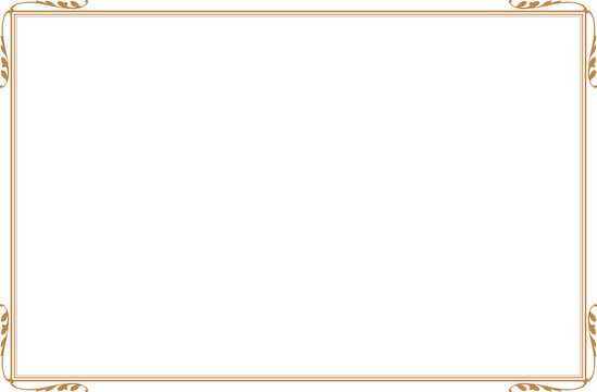 Elegant Golden Decorative Frame with Floral Ornaments. 954