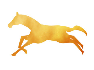 走る馬のシルエット素材