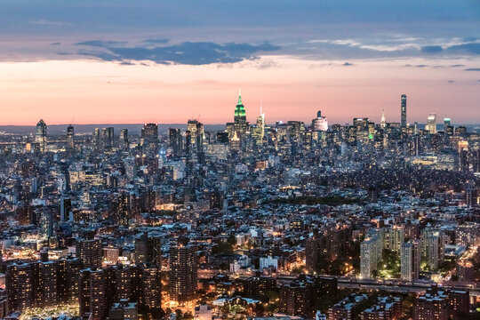 Aerial of Midtown Manhattan with Empire state building, New York, USA