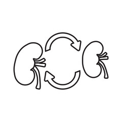 kidney transplant line icon