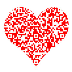 Corazón de código QR