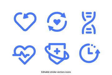 Longevity and Healthspan app logo icon, healthcare and wellness technology concept
