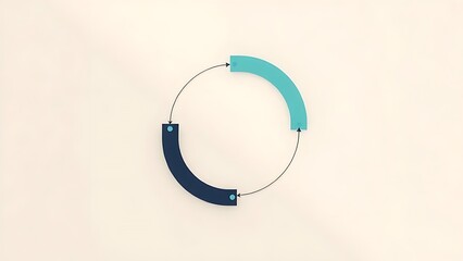 Modern geometric flow diagram on neutral background, representing business efficiency and optimization.