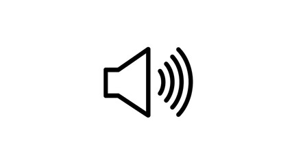 Simple Line Art Sound Speaker Symbol Graphic Design Icon