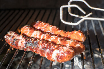 Grilled sausage, a classic grilled dish.
