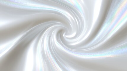 Elegant white abstract background showing liquid swirl with holographic and sparkling texture