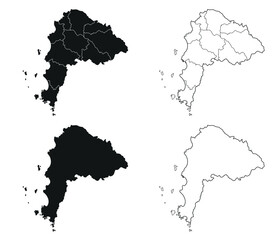 Chonburi map is a province of Thailand, Graphic vector