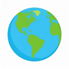 Naklejka premium Simple cartoon illustration of Earth, showing North and South America.