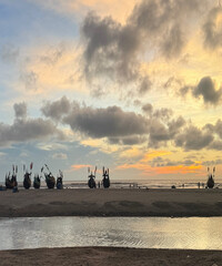 Sunset over the fishing boats.