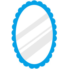 Mirror with Blue Frame
