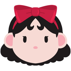 Little black hair girl with Red Bow
