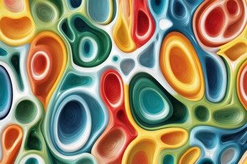 Vibrant Abstract Swirls and Shapes in Multicolored Design