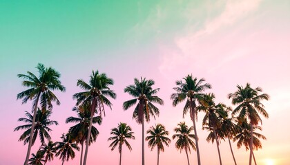 Fototapeta premium Palm trees at sunset (1)