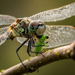 The beautiful and colorful macro Dragonfly 