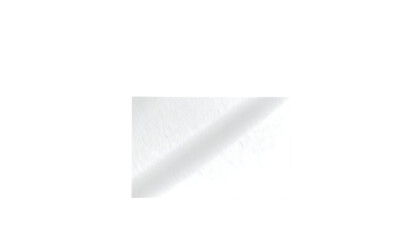 A rectangular, clear, plastic or glass sheet, subtly reflecting light, shows a slight diagonal sheen, set against a black background