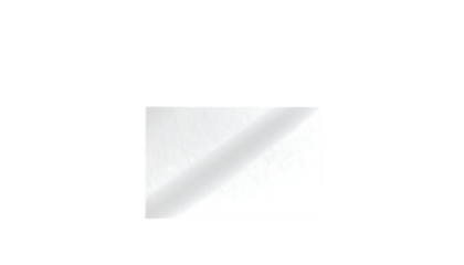 A rectangular, clear, plastic or glass sheet, subtly reflecting light, shows a slight diagonal sheen, set against a black background